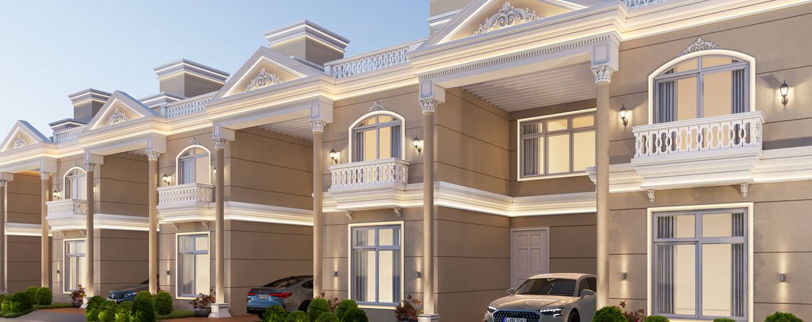 Adityaram Palace City – palace villas at night (artist's impression)
